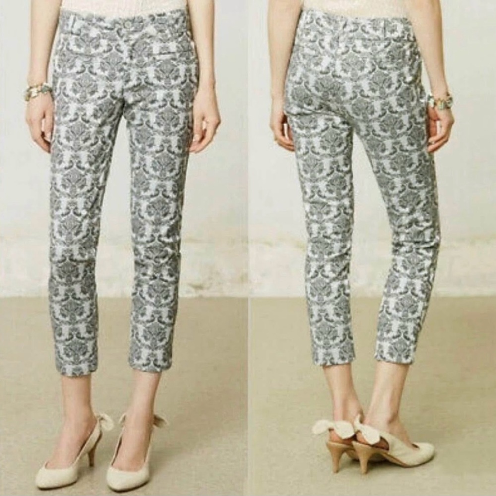 Cartonnier Gray Patterned Cropped Pants